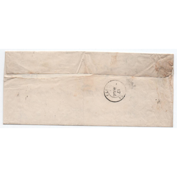 1851 - GRILLE PAIRE CERES N° 4 sur LETTRE avec CURSIVE de BAUGY (CHER) & TYPE 14 de VILLEQUIERS