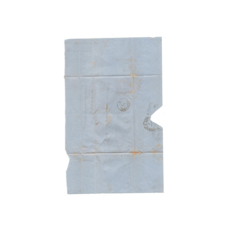 1871 - GRAND FRAGMENT de LETTRE avec EXCEPTIONNEL TYPE BORDEAUX N° 48 (VOISINS) pour MESSINE (ITALIE) - SIGNEE CALVES