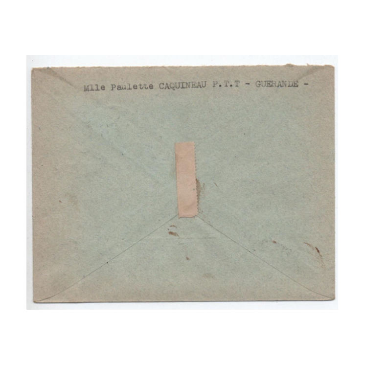 ILOT DE SAINT NAZAIRE / POCHE DE L'ATLANTIQUE - 1945 - ENVELOPPE de GUERANDE (LOIRE ATLANTIQUE) avec TAXE de PORNICHET