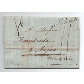 LETTRE avec MP ARMEE D'ITALIE N°1 pour ANGERS