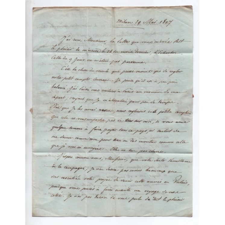 LETTRE avec MP ARMEE D'ITALIE N°1 pour ANGERS