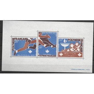 POLYNÉSIE - BLOC N°3 - XXI° JEUX OLYLMPIQUES DE MONTREAL - SPORT