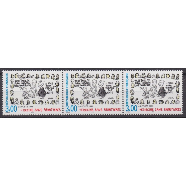 Variété - Yvert n° 3205b BANDE X3 - M ABSENT
