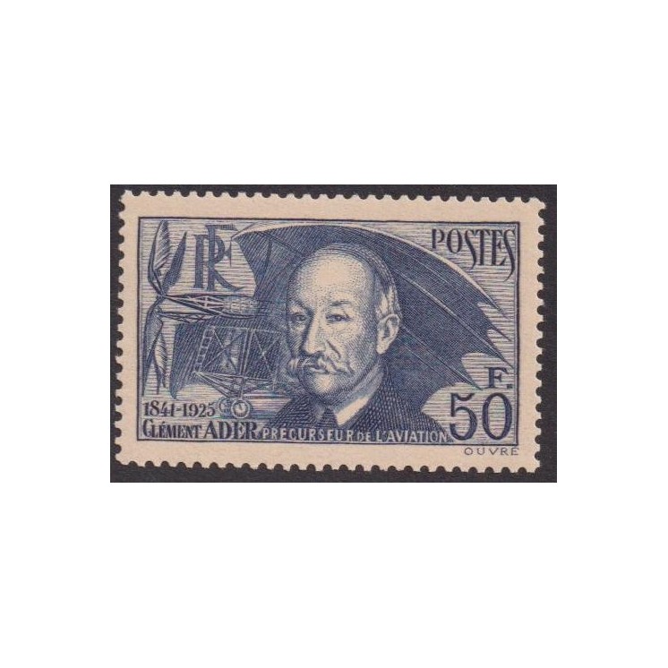 Yvert n° 398 neuf sans charnière MNH ** - Clément Ader pionnier de l'aviation