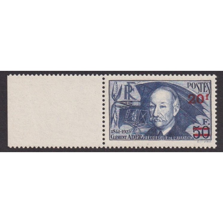 Yvert n° 493 neuf sans charnière Clément Ader pionnier de l'aviation
