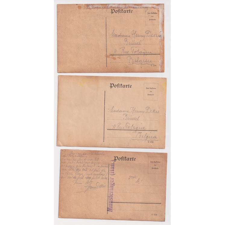 cartes anciennes peinte à la main pendant la première guerre mondiale