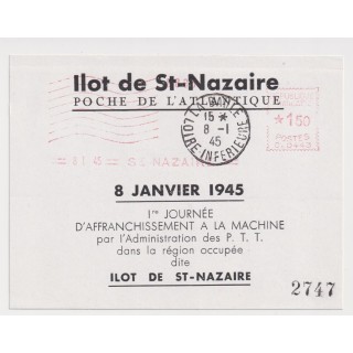 Ensemble de 3 blocs numérotés de la Poche de l'Atlantique "Îlot de St Nazaire " en 1944 - Libération