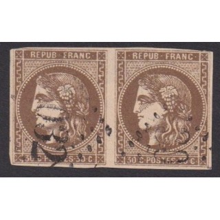 Paire Yvert n°47 Ceres Bordeaux signée Aimé Brun