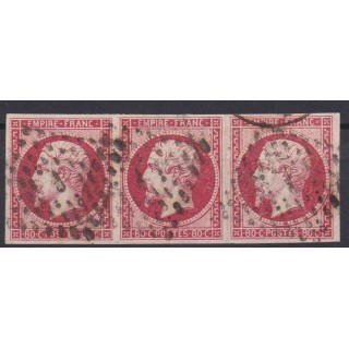 Bande x3 Yvert n°17A - Napoléon Tête Nue