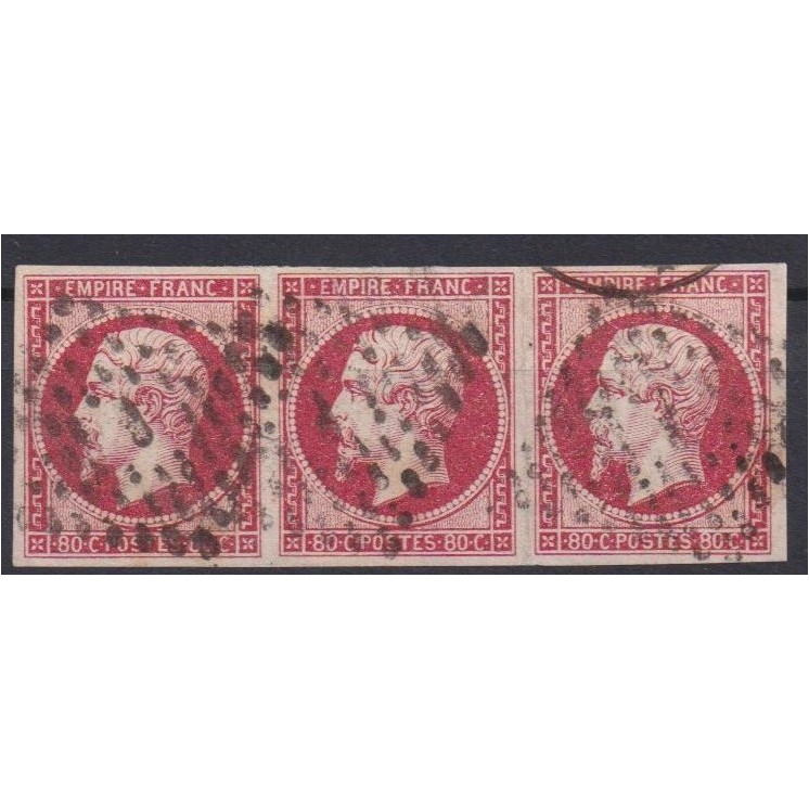 Bande x3 Yvert n°17A - Napoléon Tête Nue