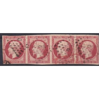 Bande x4 Yvert n°17A - Napoléon Tête Nue