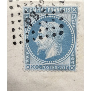 1869 - Lettre avec TàD Ambulant sur n°29 avec VARIÉTÉ "À LA CORNE"