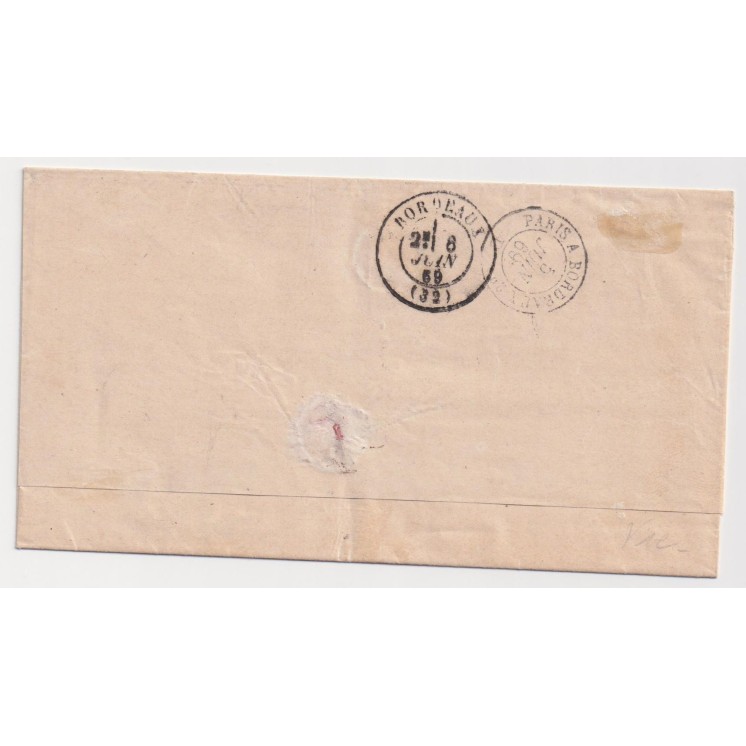 1869 - Lettre avec TàD Ambulant sur n°29 avec VARIÉTÉ "À LA CORNE"