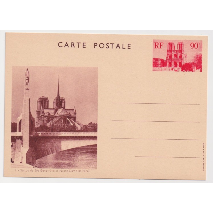 Carnet entiers postaux émis en 1939 - 5 cartes postales illustrées pour correspondance internationale
