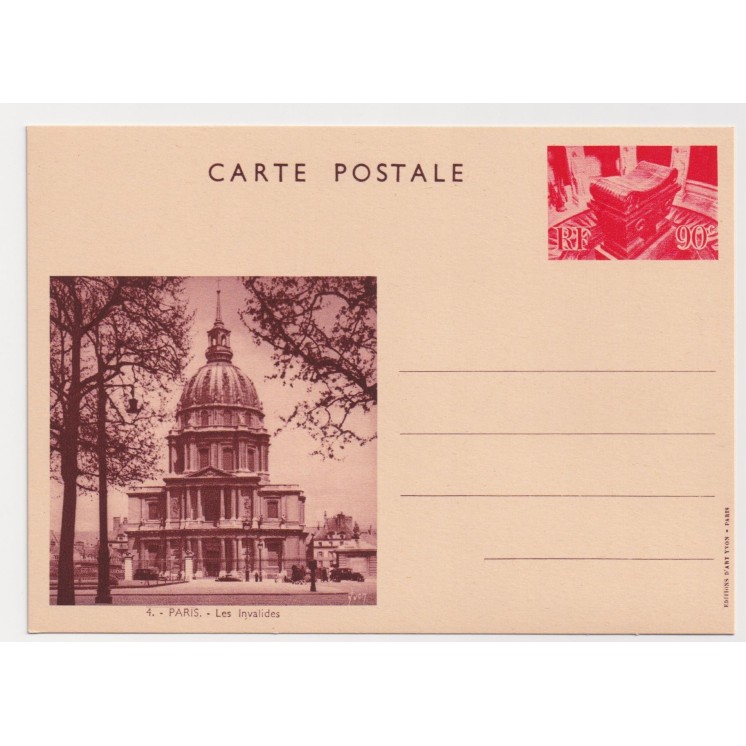 Carnet entiers postaux émis en 1939 - 5 cartes postales illustrées pour correspondance internationale