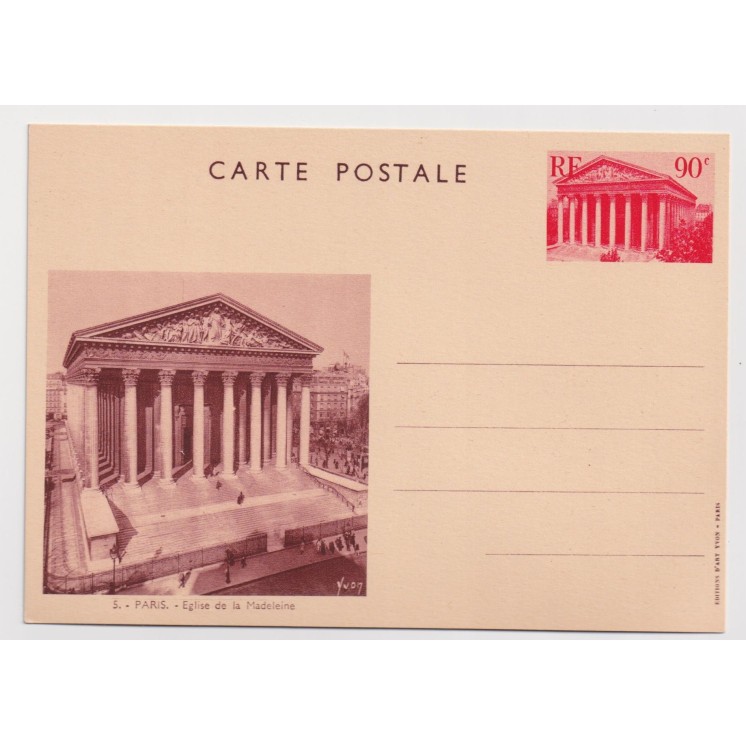 Carnet entiers postaux émis en 1939 - 5 cartes postales illustrées pour correspondance internationale