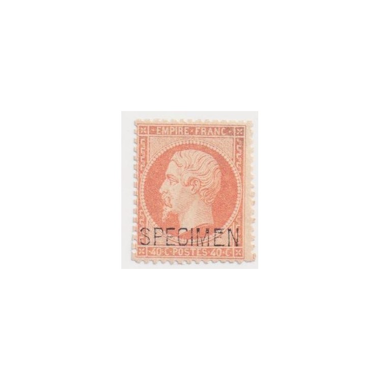 N° 23d - Napoléon III 40c orange surchargé "SPECIMEN" neuf mnh * - Signé Scheller