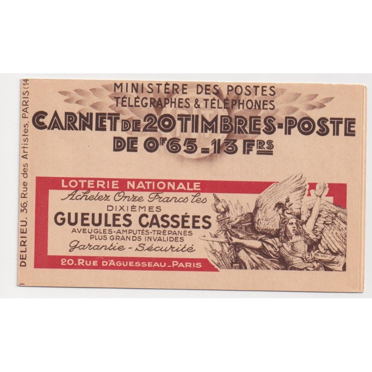 ALGERIE - CARNET C137b-1 - PUBLICITÉS Byrrh Torpedo Fraissinet Gueules cassées loterie
