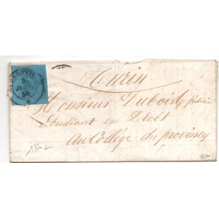 1854 - LETTRE d'ALBERTVILLE (SAVOIE) avec CACHET SARDE pour TURIN - SIGNEE CALVES