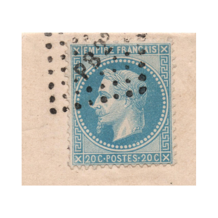 1869 - LETTRE avec VARIETE A LA CORNE sur N°29 - TàD CACHET AMBULANT FERROVIAIRE PARIS A BORDEAUX