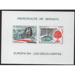 MONACO EUROPA 1994 - BLOC FEUILLET SPECIAL NON DENTELE - N° 23a ** MNH IMPERFORATED