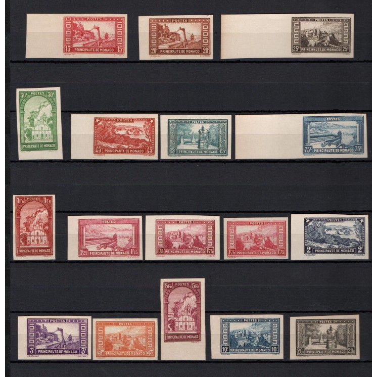 Timbres de MONACO ND NON DENTELÉS n°119/134. Toujours sans gommes. Cote:1050€