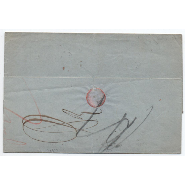 1869 - LETTRE DOUBLE PORT de PARIS pour NEW YORK (ETATS UNIS / USA / VOIE D'ANGLETERRE) avec ETOILE SUR N° 32 x2